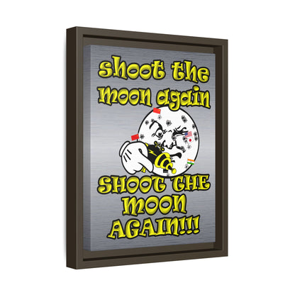shoot the moon again - framed canvas art (brushed nickel)