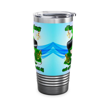 disc jockey - Ringneck Tumbler, 20oz (light blue-pink wave)