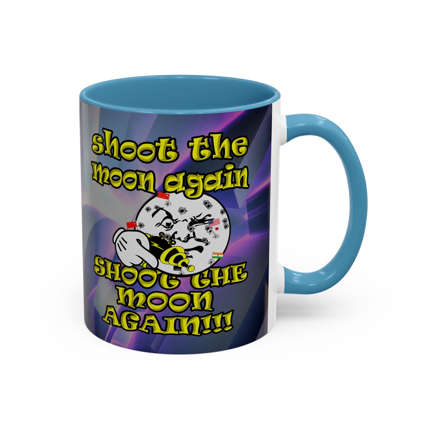 shoot the moon again - Accent Mug (grey-pink wave)