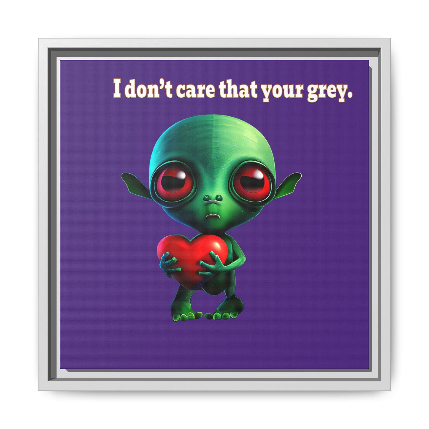 I don't care that your grey - framed canvas art (purple)