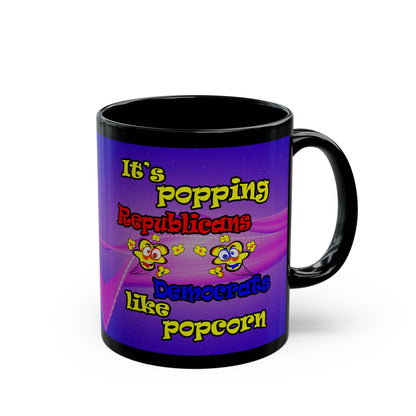 popping like popcorn - Black Mug (purple-pink wave)