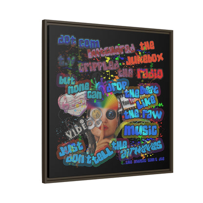 drop the beat - framed canvas art (black)
