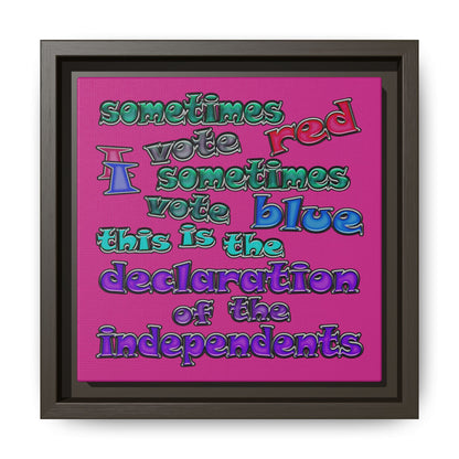 declaration of the independents - framed canvas art (pink)