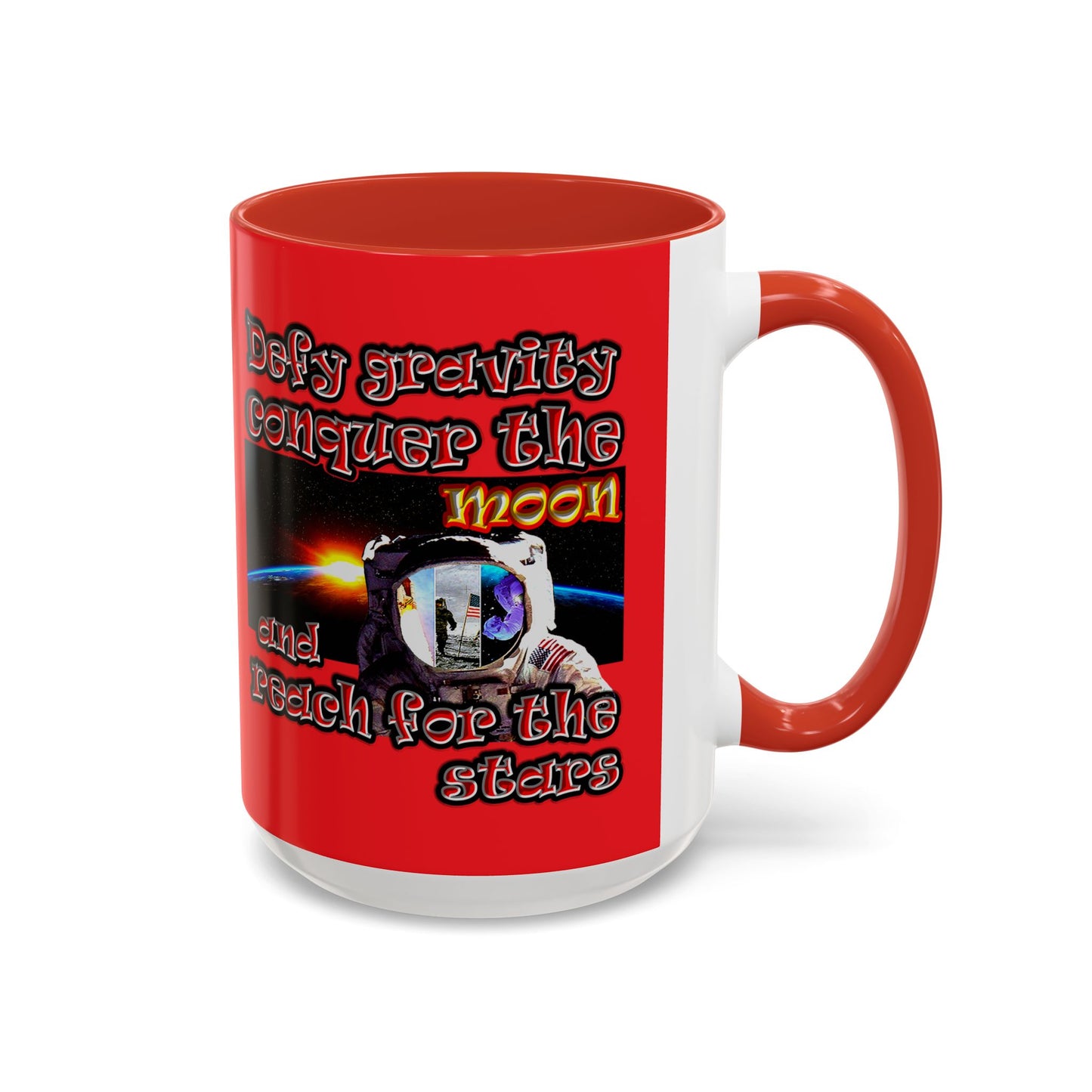 defy conquer reach - Accent Mug (red)