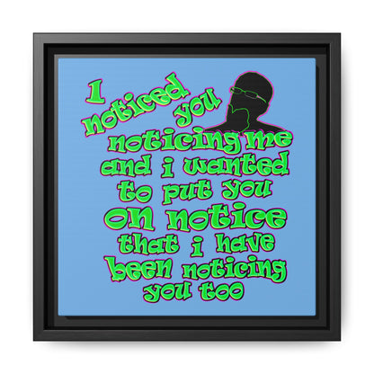 noticed you noticing - framed canvas art (light blue)