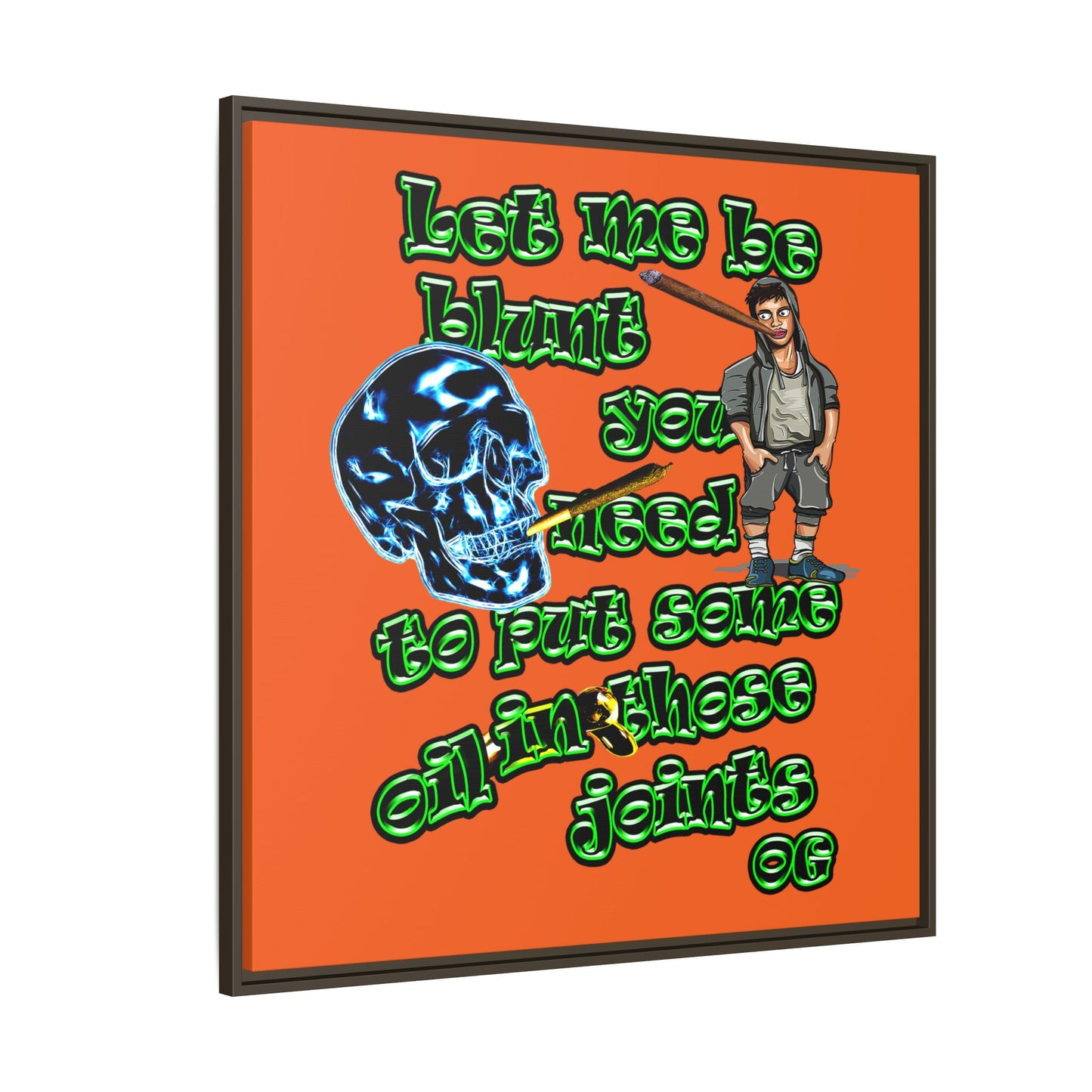 og - framed canvas art (orange)