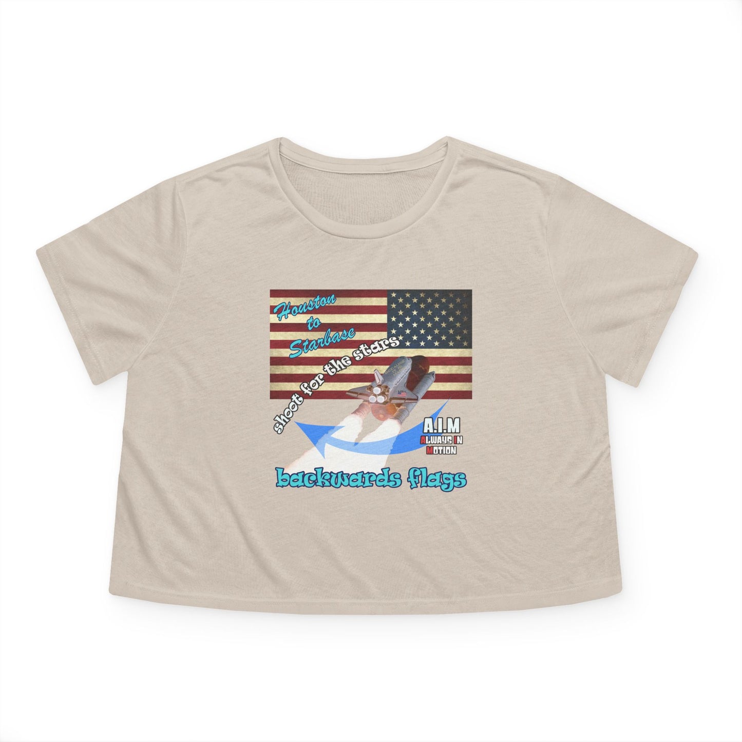 shoot for the stars - Women's Flowy Cropped Tee