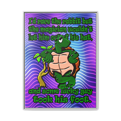 turtle race - framed canvas art (purple wave)