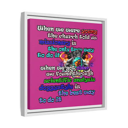 doggystyle - framed canvas art (pink)