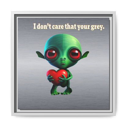 I don't care that your grey - framed canvas art (brushed nickel)