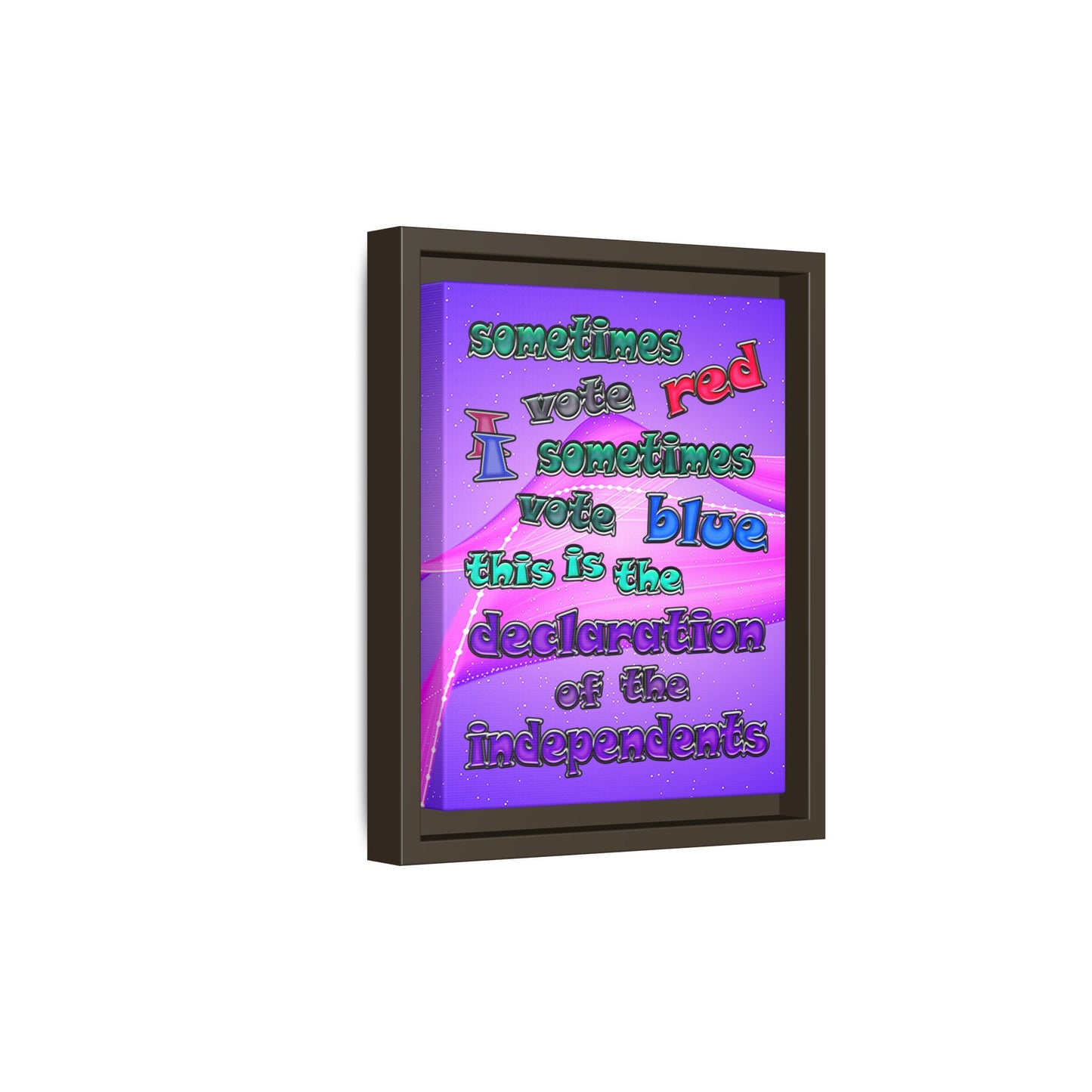 declaration of the independents - framed canvas art (purple-pink wave)