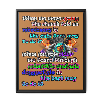 doggystyle - framed canvas art (light brown)
