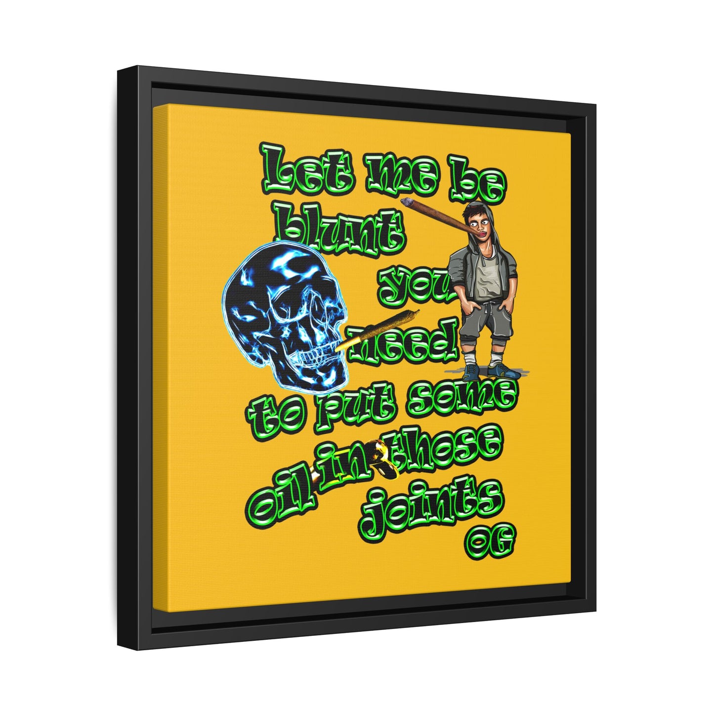 og - framed canvas art (yellow)