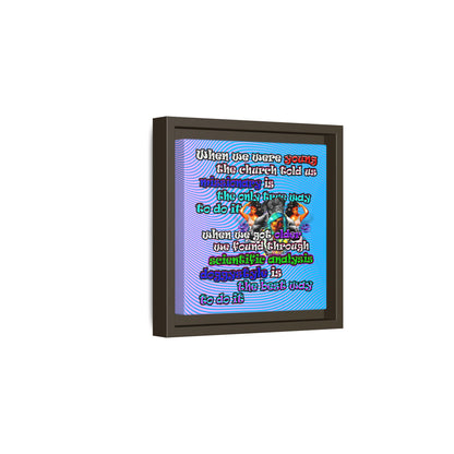 doggystyle - framed canvas art (light blue-purple wave)