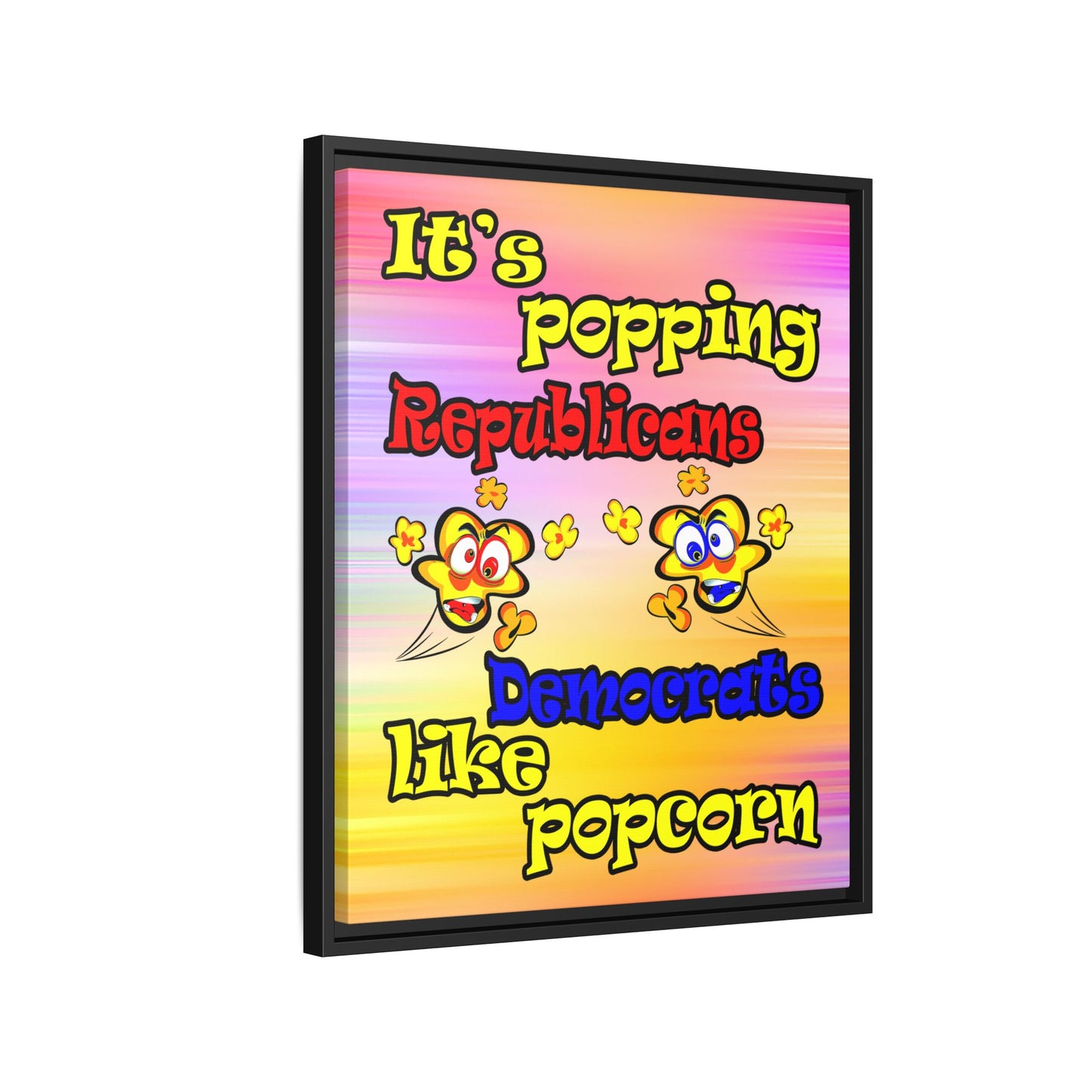popping like popcorn - framed canvas art (color blur)