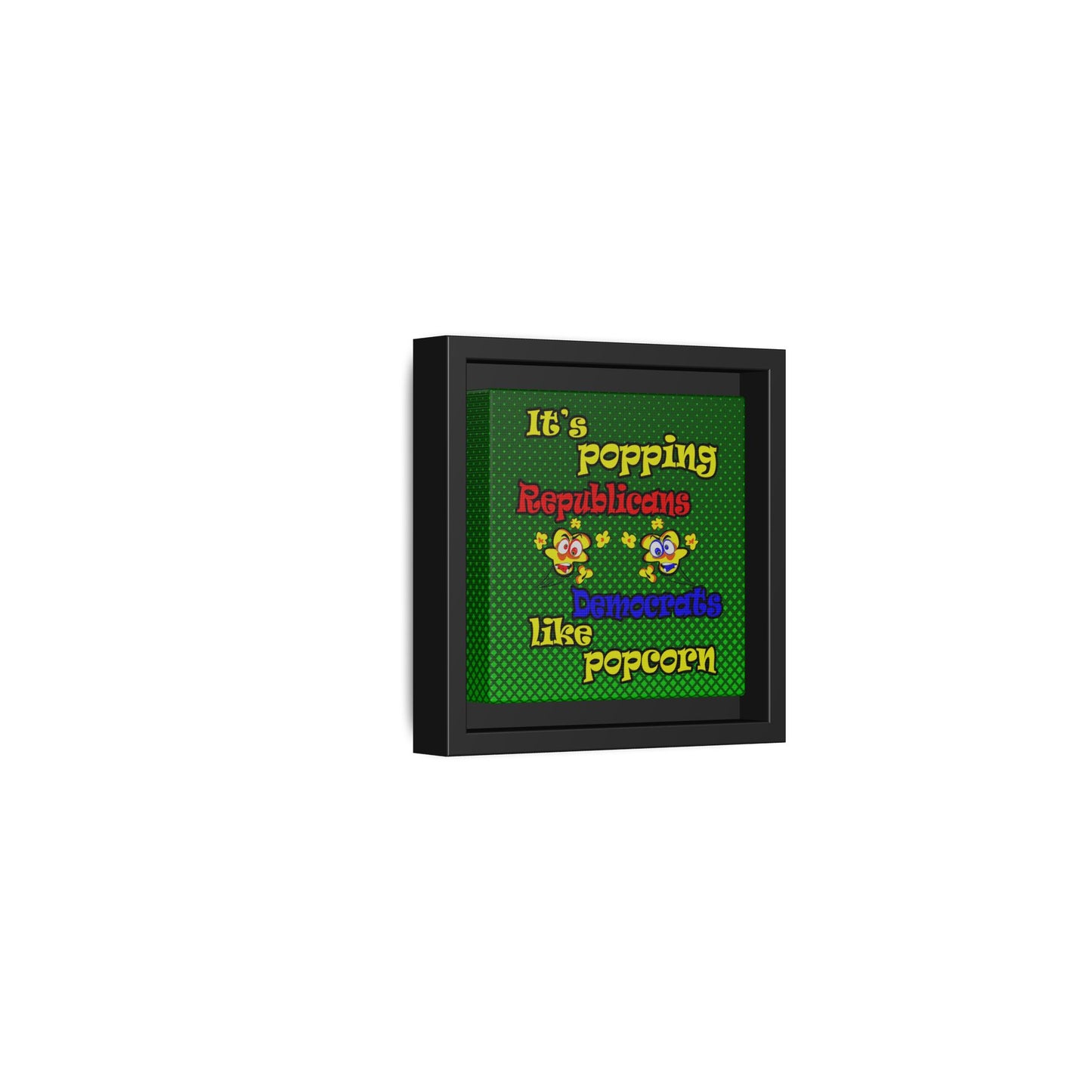 popping like popcorn - framed canvas art (logo green)