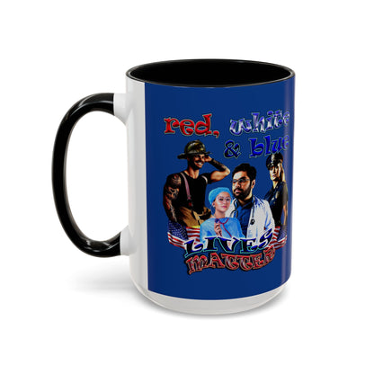 rw&b lives matter - Accent Mug (dark blue)