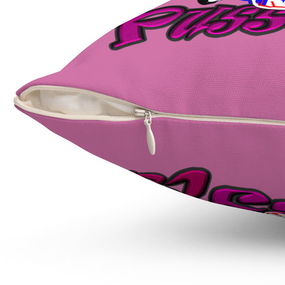 tag that - Spun Polyester Square Pillow - (light pink)