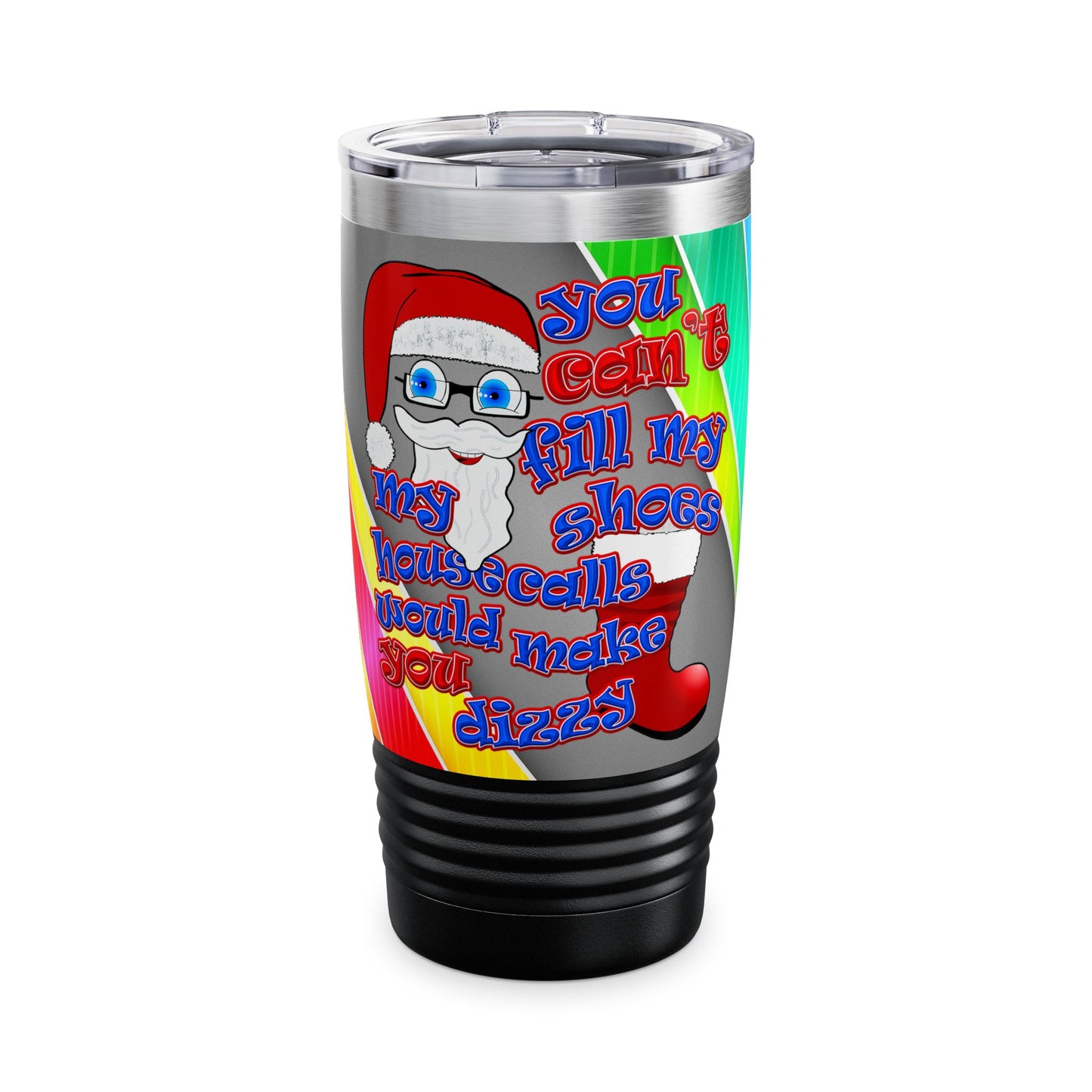 santa's shoes - Ringneck Tumbler, 20oz (rainbow split)