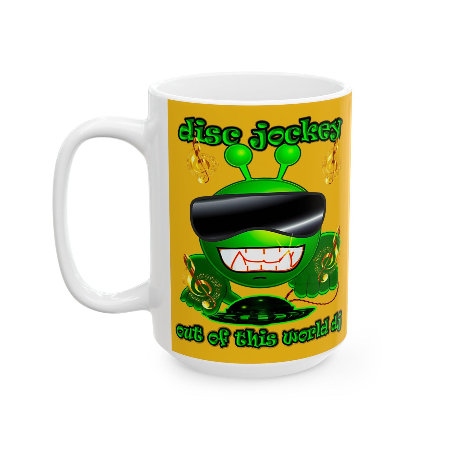 disc jockey - White Mug (yellow)