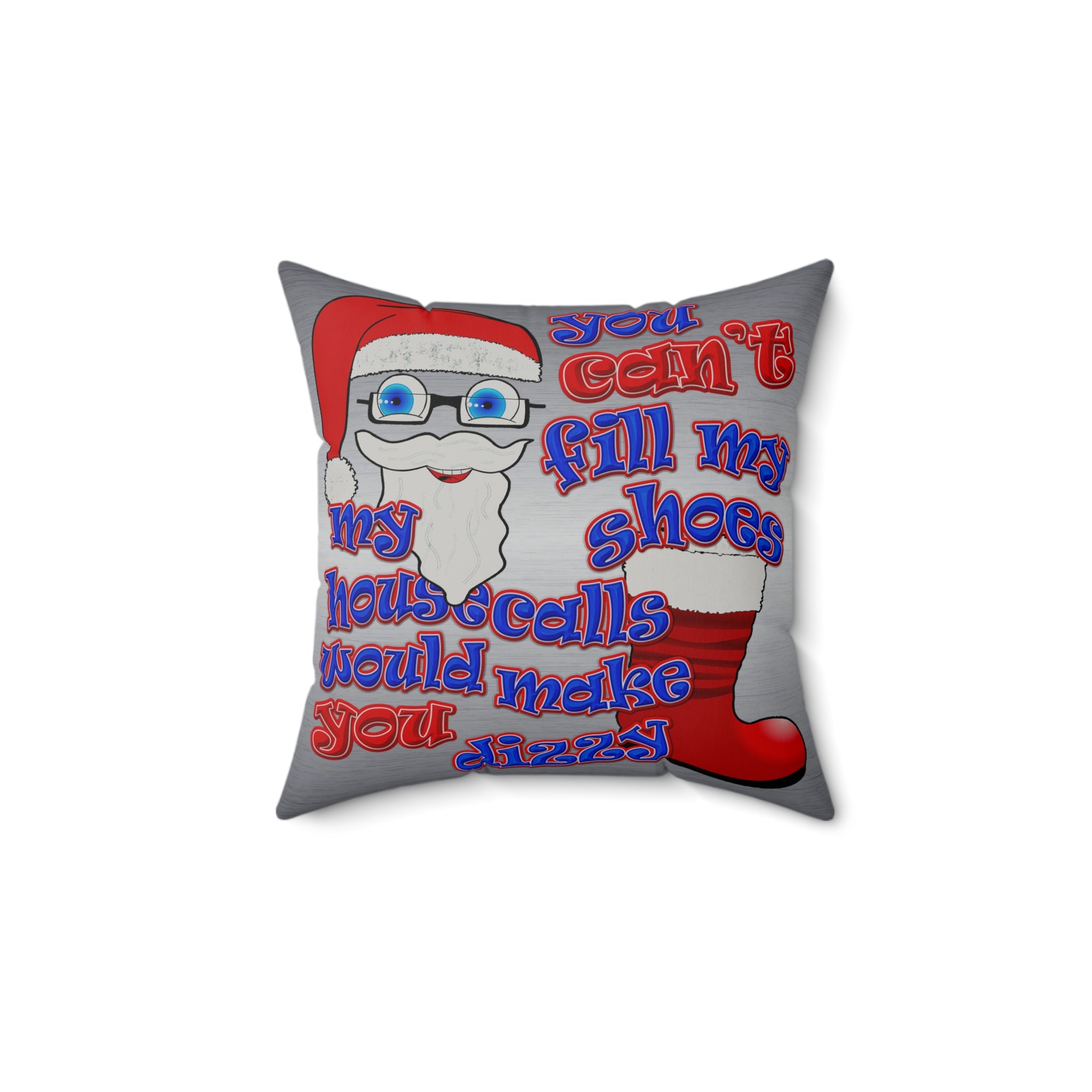 santa's shoes - Faux Suede Square Pillow - (brushed nickel)
