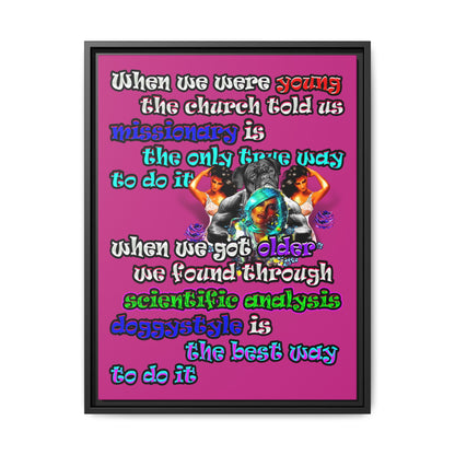 doggystyle - framed canvas art (pink)