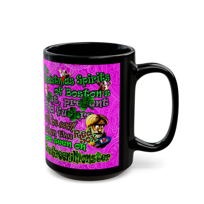 christmas spirits of boston - Black Mug (pink swirl)