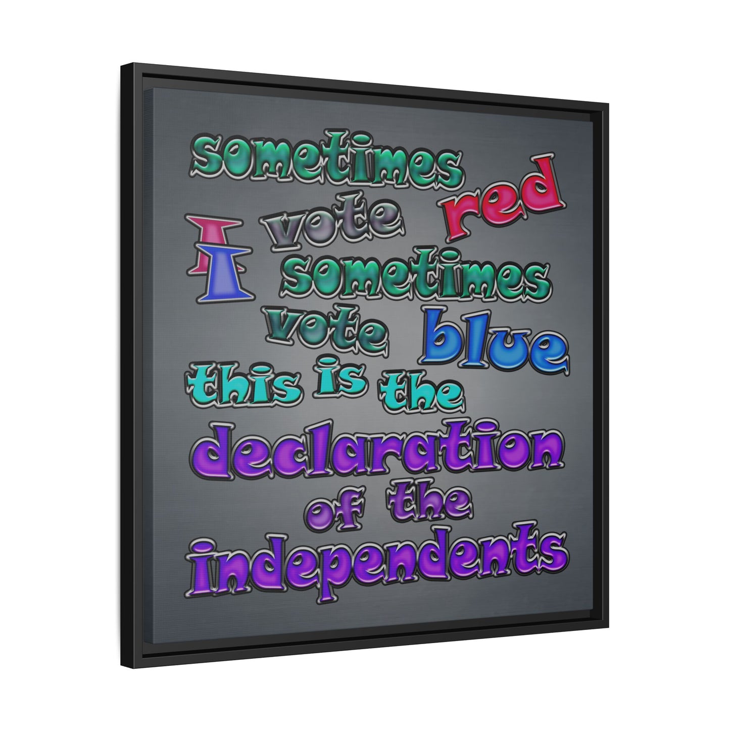 declaration of the independents - framed canvas art (grey-light grey)