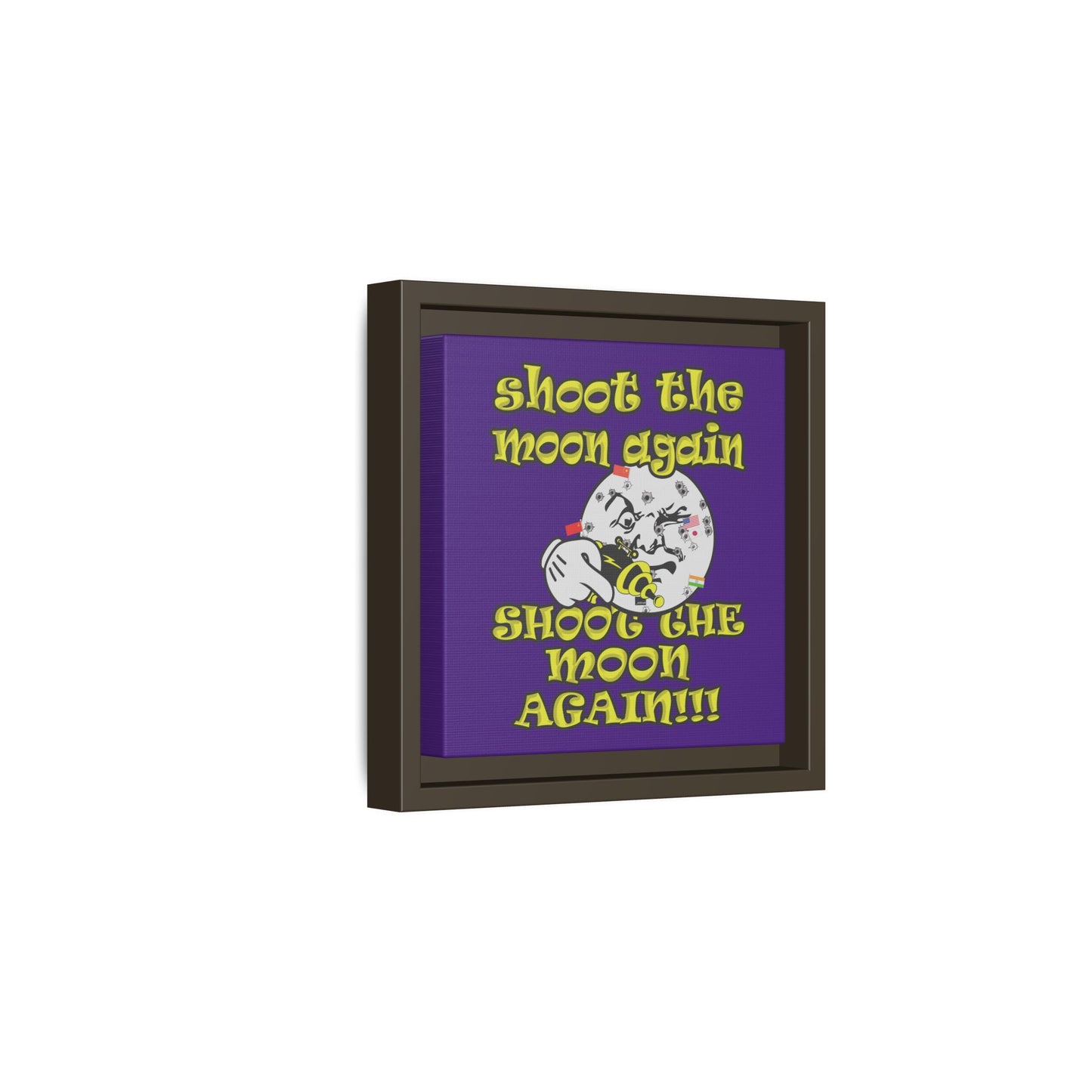 shoot the moon again - framed canvas art (purple)