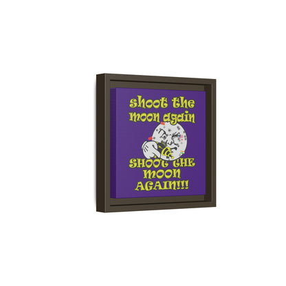 shoot the moon again - framed canvas art (purple)