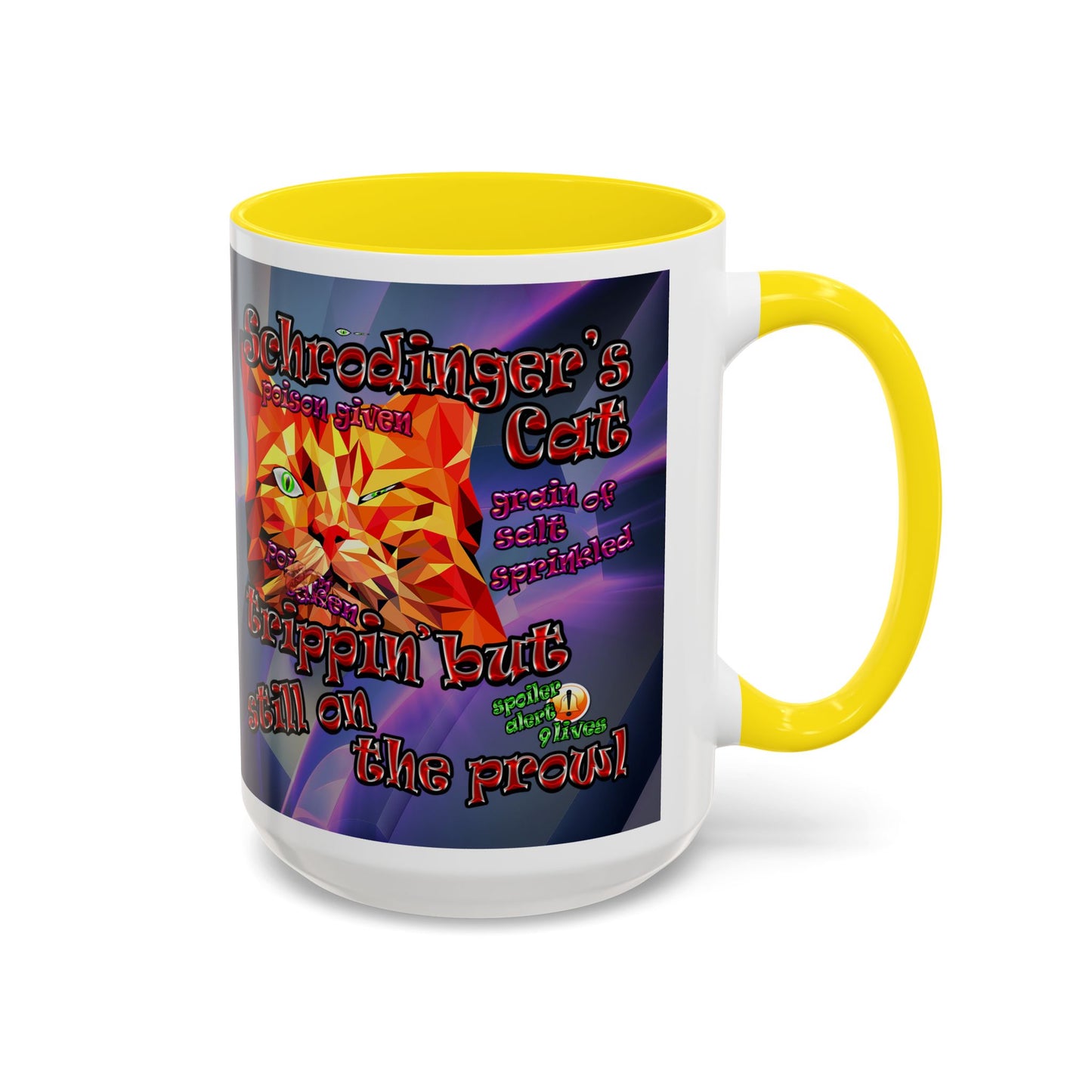 schrodinger's cat - Accent Mug (grey-pink wave)