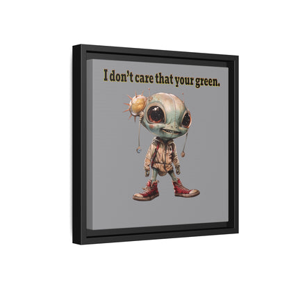 I don't care that your green - framed canvas art (grey)