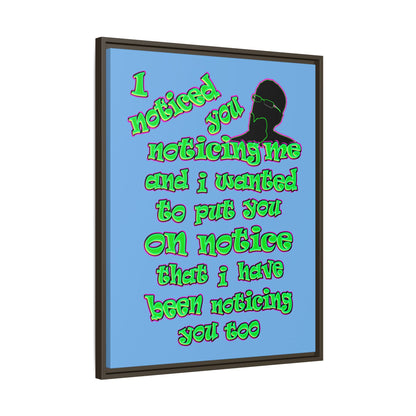 noticed you noticing - framed canvas art (light blue)