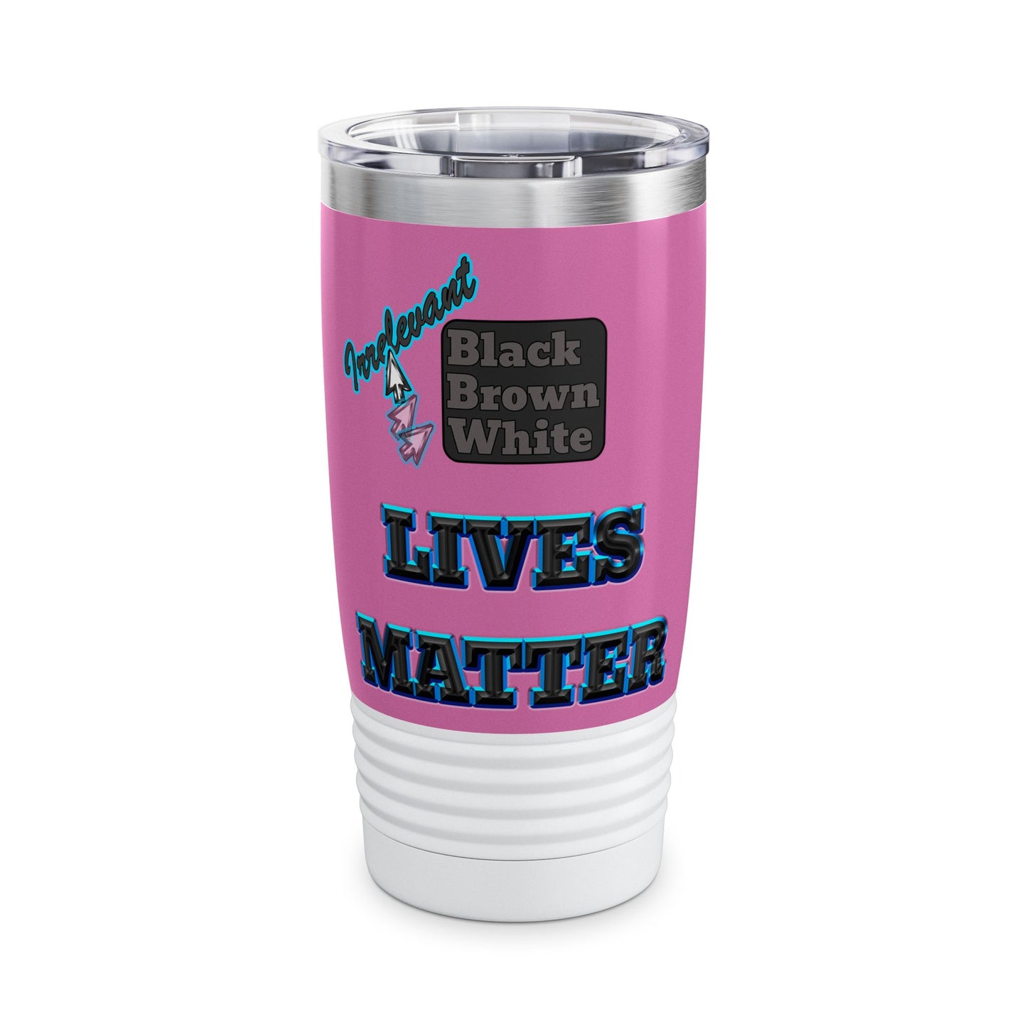 irrelevant - Ringneck Tumbler, 20oz (light pink)