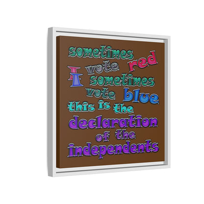 declaration of the independents - framed canvas art (brown)