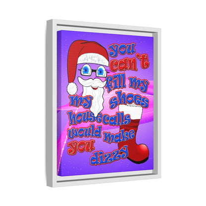 santa's shoes - framed canvas art (purple-pink wave)