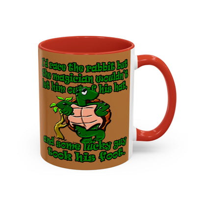 turtle race - Accent Mug (light brown)