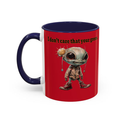 I don't care that your grey - Accent Mug (dark red)