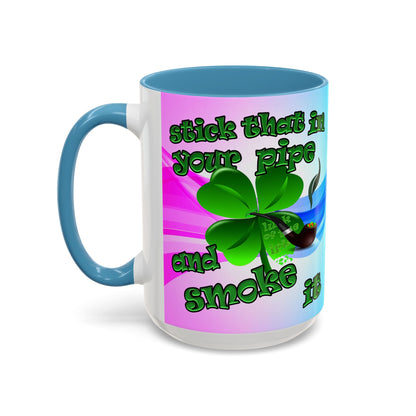 celtics logo - Accent Mug (light blue-pink wave)