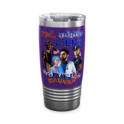 rw&b lives matter - Ringneck Tumbler, 20oz (purple)