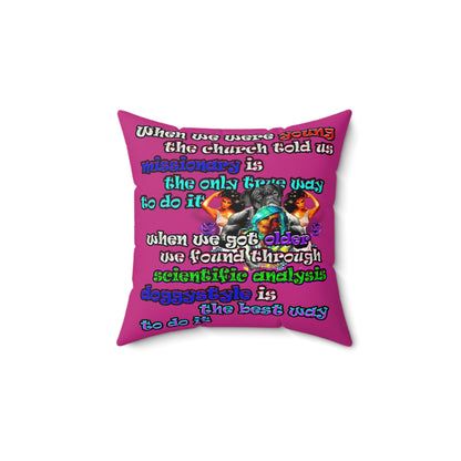 doggystyle - Faux Suede Square Pillow - (pink)