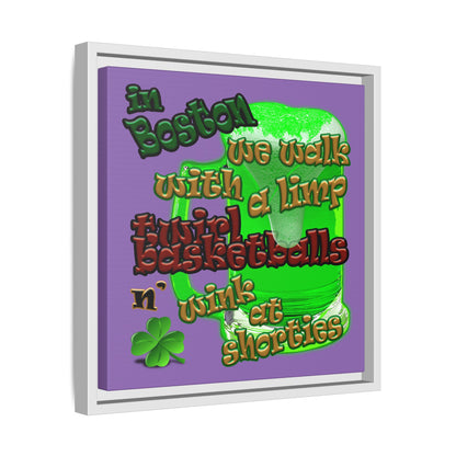 celtics logo - framed canvas art (light purple)