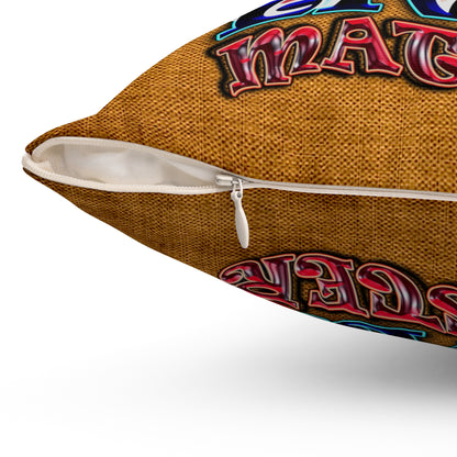 rw&b lives matter - Spun Polyester Square Pillow - (dichromatic brown papyrus)