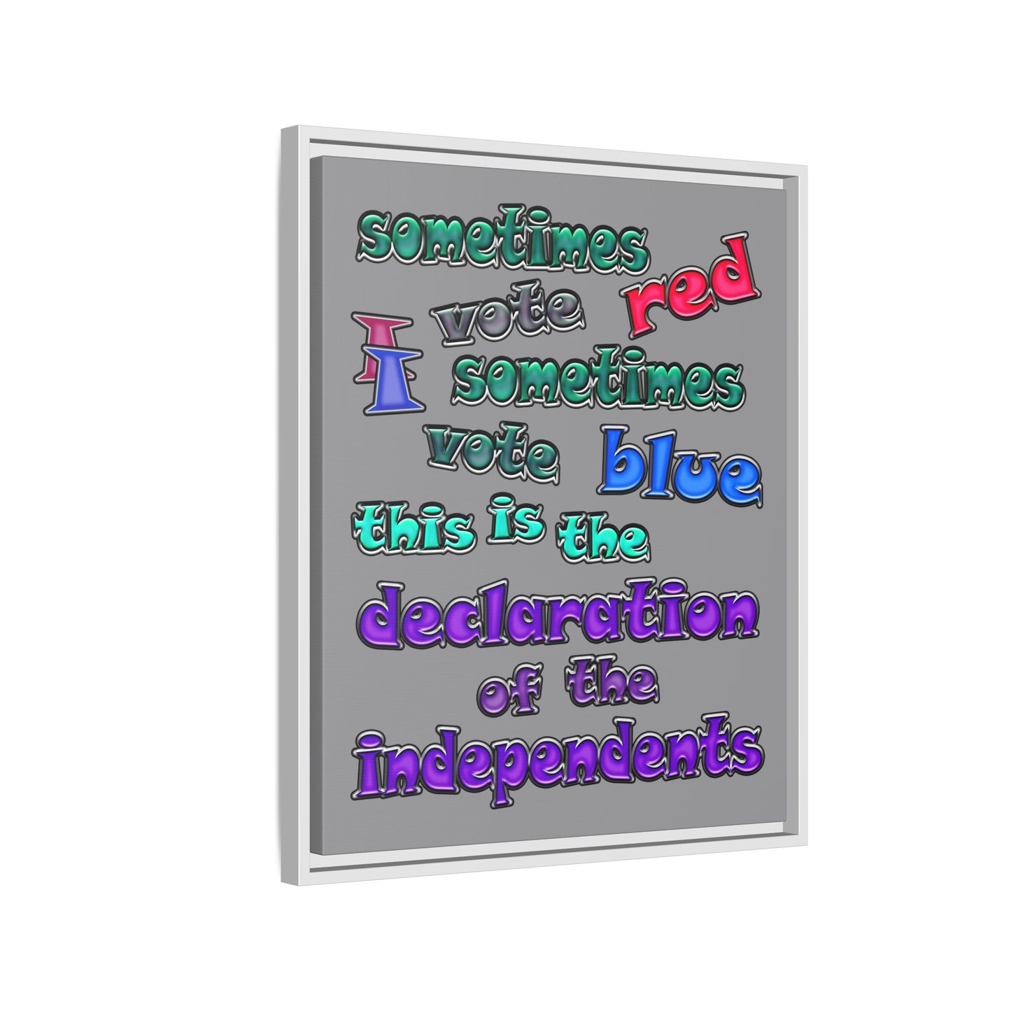 declaration of the independents - framed canvas art (grey)