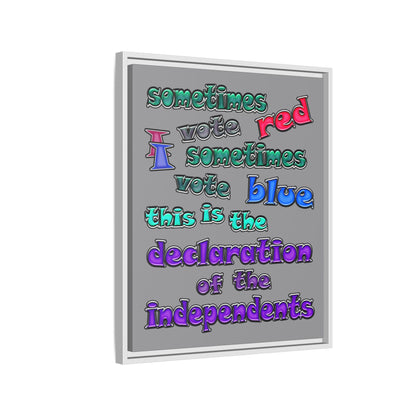 declaration of the independents - framed canvas art (grey)