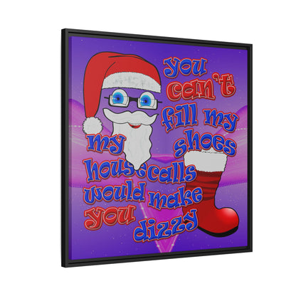 santa's shoes - framed canvas art (purple-pink wave)