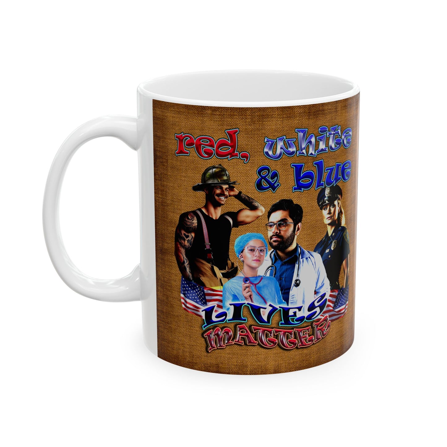 rw&b lives matter - White Mug (brown papyrus)