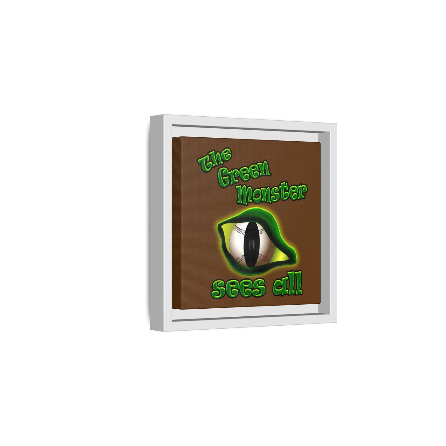 green monster - framed canvas art (brown)