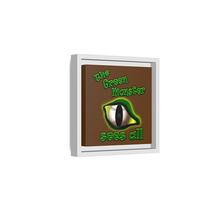 green monster - framed canvas art (brown)
