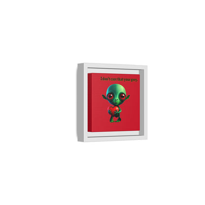 I don't care that your grey - framed canvas art (dark red)